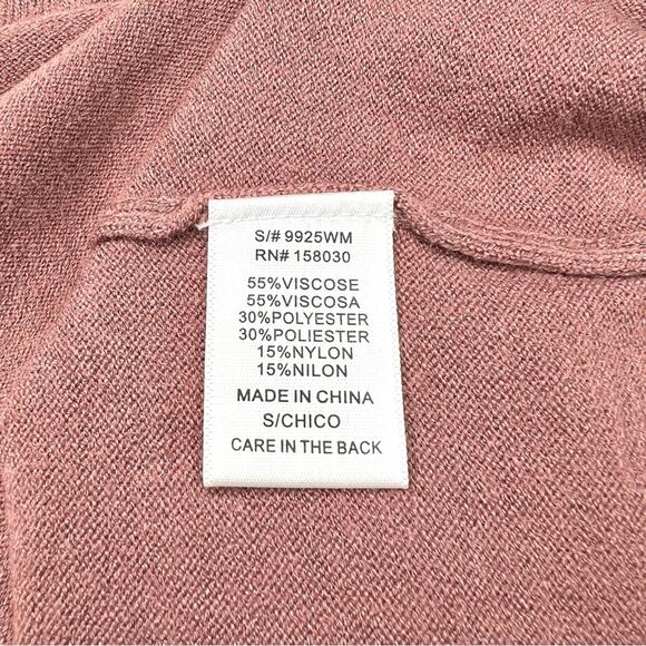 NWT Love Tree Womens Mauve Shirred Front V-Neck Long Sleeve Knit Top Size S - Picture 7 of 7